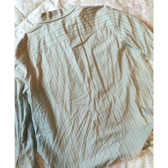 LRL Lauren Jeans Co. light blue striped button down sz 1x double pockets - Picture 5 of 8